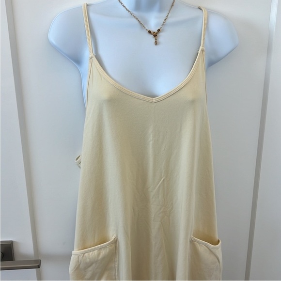 Free people Movement Hot Shot Onesie Jumpsuit Butter Yellow size XL NWOT - Picture 7 of 10